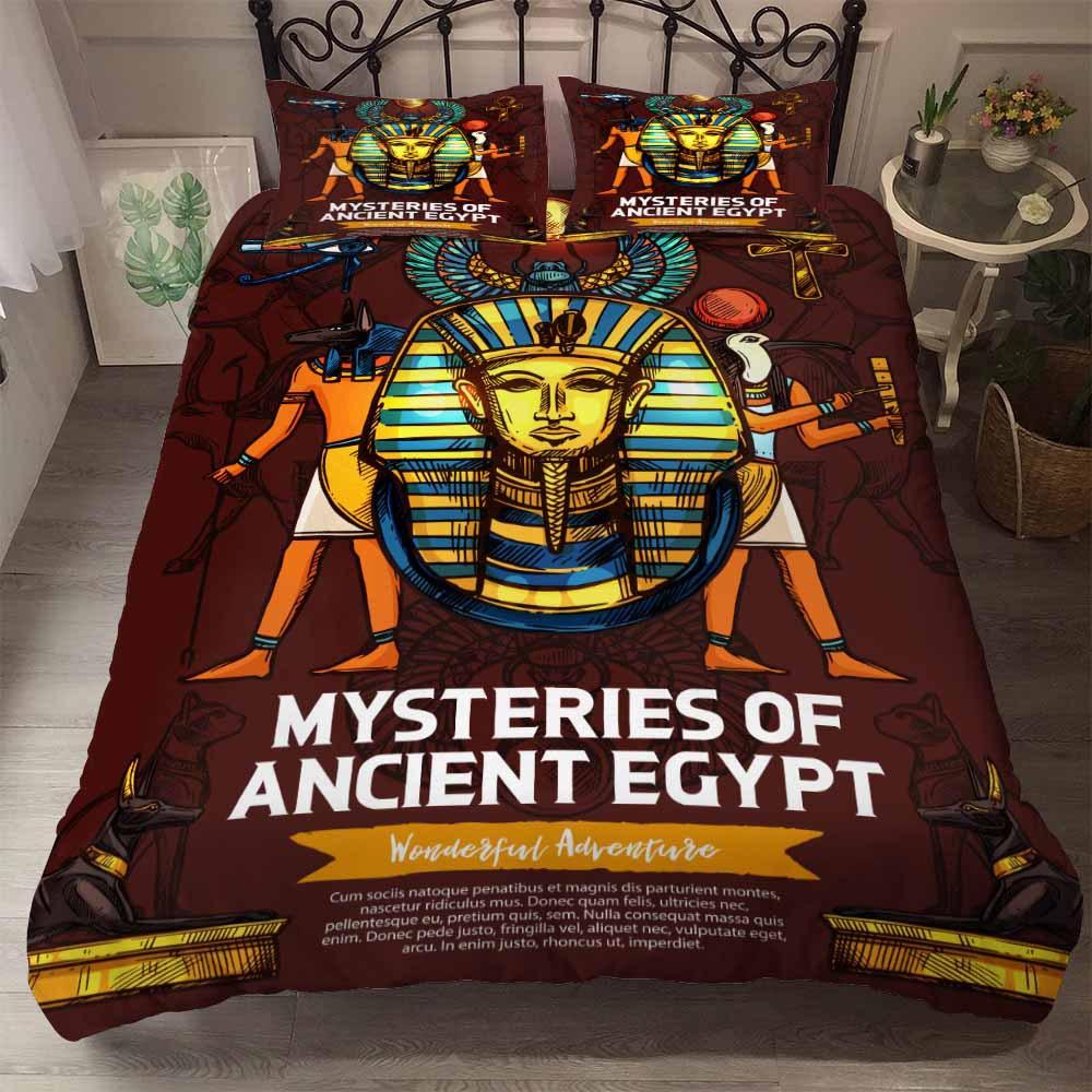 Ägyptischer Pharao Bettwäsche Set Königin des alten Ägypten Bettbezug King Afrikanischer Stamm Exotische Zivilisation Polyester Bettdeckenbezug