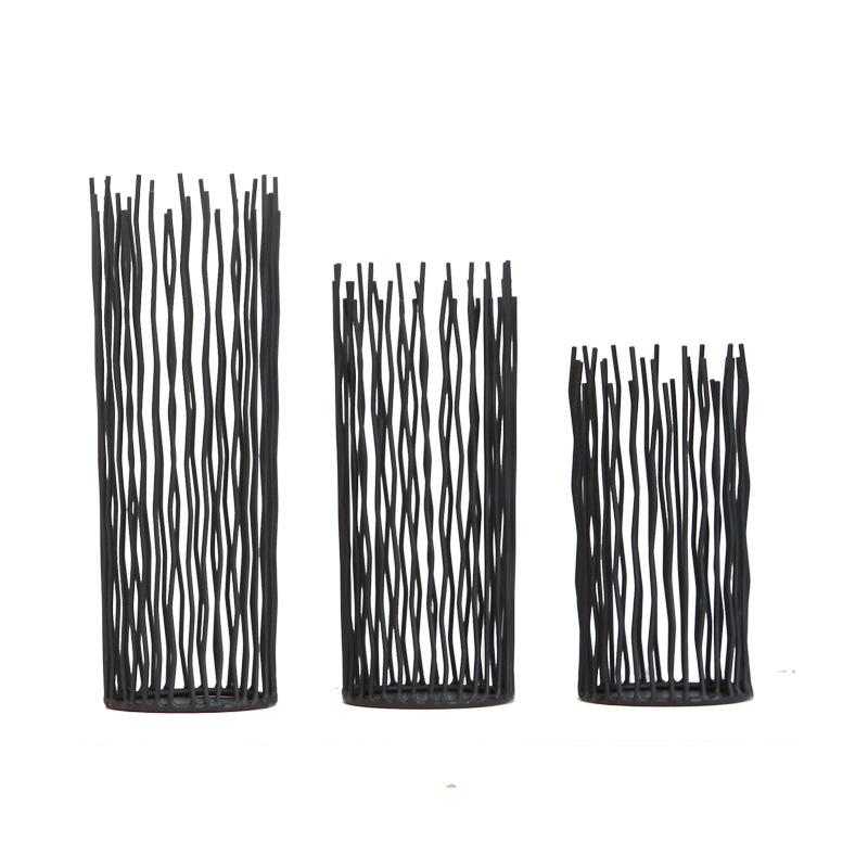 Nordic Style Luxury Abstract Pen Container Iron Cylinder Candle Holder Lantern Home Desktop Decoration Wedding Party Ornaments