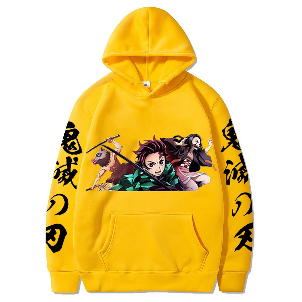 Japan Anime Demon Slayer Kamado Nezuko And Kamado Tanjirou Print Hooded Men Women Casual Hoodies Harajuku Sweatshirt Pullover