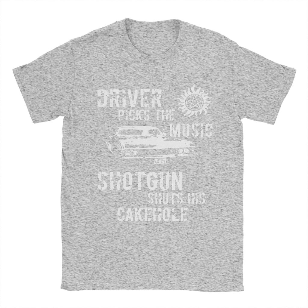 Mens TShirt Driver Picks the Music Supernatural Casual Cotton Tees Short Sleeve T Shirts O Neck Tops Summer