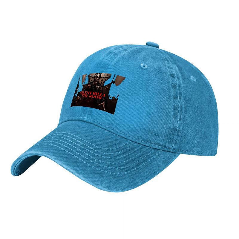 SILENT HILL THE ROOM WASHED CANVAS BASEBALL CAP WITH ICONIC HORROR DESIGN DARK GRAY ADJUSTABLE FIT FOR Unisex AND Women