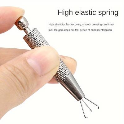 Ferramenta de coleta de 4 garras Garras Contas Componente Eletrônico Pegador Diamantes Gemas Suporte de Pontas IC BGA chip de aço inoxidável pinça 4 cla