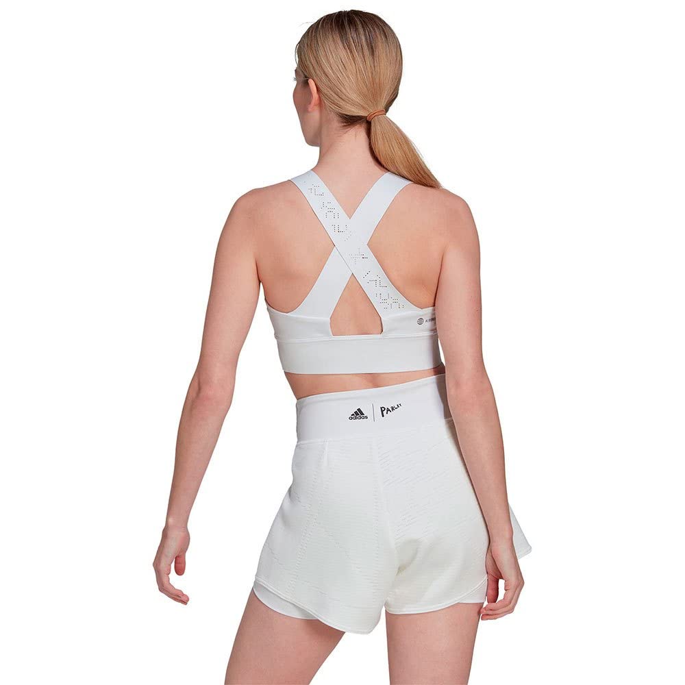 Adidas Tennis London Crop Yellow Size M Women's Top, TV550, White/Impact (HF6319),