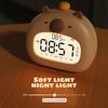 USB Rechargeable Capybara LED Alarm Clock Digital Multi-functional Timer Dimmable Light Bedside Table Lamp Kids Gift Room Decor