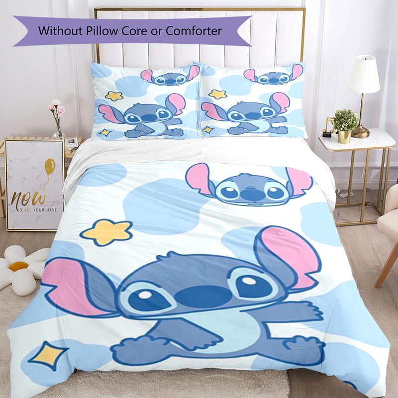3pcs Stitch Bedding Set Duvet Cover Closure Includes 1 Duvet Cover & 2 Pillowcases, Soft and Comfortable for All Seasons.