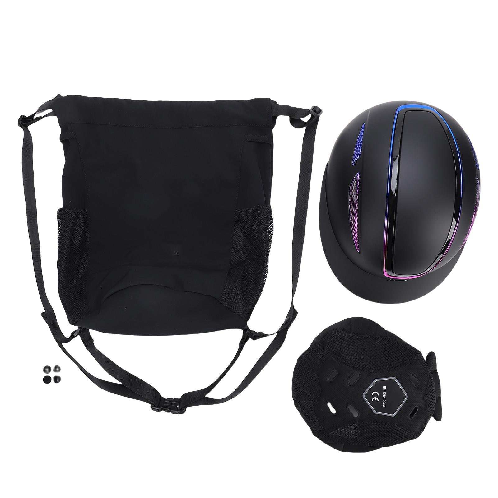 Awinner Black Equestrian Helmet Adjustable Horse Riding Helmet With Spare Liner For Horseback Riding Training Glossy Gradient