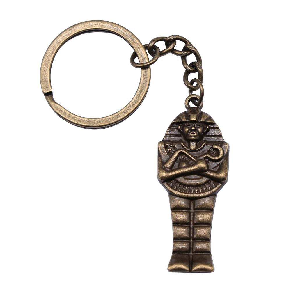 Egyptský faraon Klíčenka s přívěskem Starověký faraon Hlavní amulet Kroužek 28 mm
