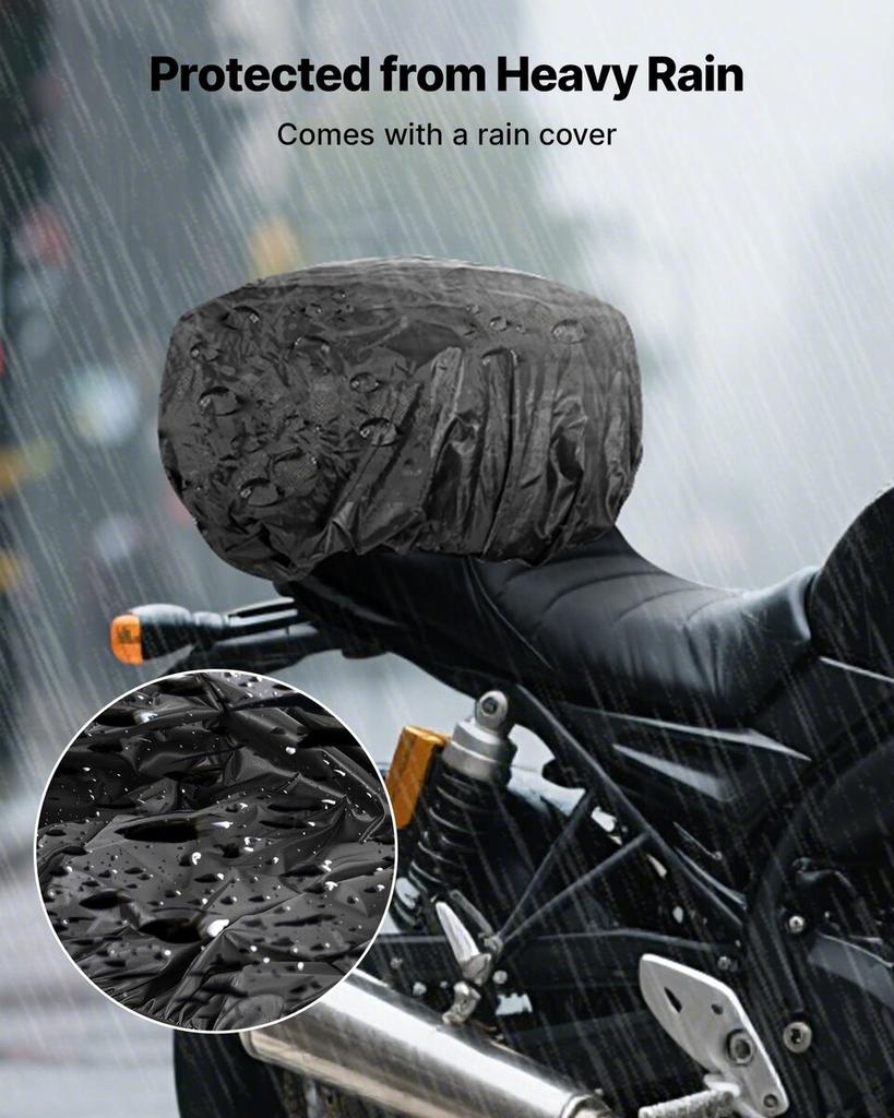 Motorcycle Tail Bag, 22-34 L Expandable Motorcycle Rear Seat Bag with Waterproof Rain Cover, Outdoor Sports Motorbike Luggage Storage Backpack Handbag