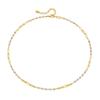 K Gold Plated Brass Spliced Chain Synthetic Turquoise Clavicle Necklace