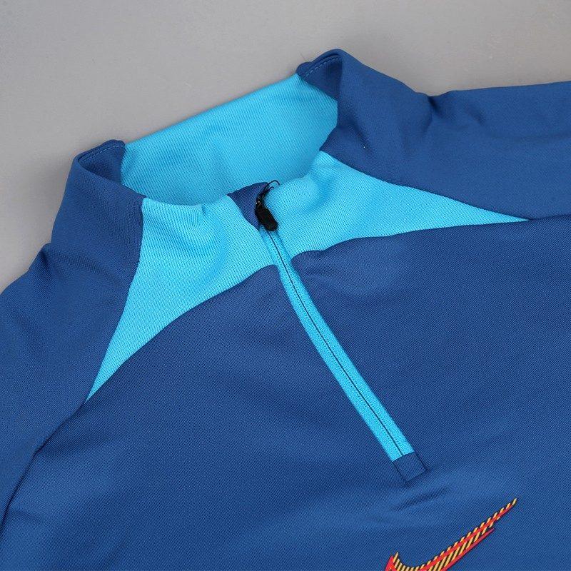 Nike T Shirts Men's Blue Stand Collar Moderate Straight Fit DH8733-407