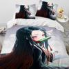 Demon Slayer Bedding Set Kamado Nezuko Duvet Cover Set Bedspread Pillowcase King Queen Full Single Size Bed Linen Boys Teen Gift