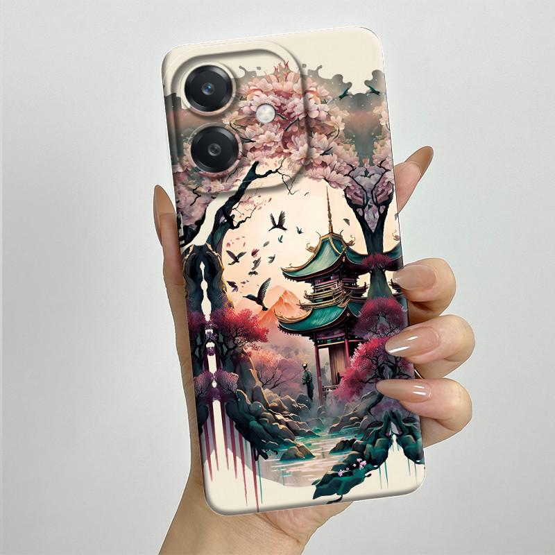 For OPPO A3 4G Phone Case A40 A40m CPH2669 CPH3669 Soft Silicone Sweet Painted Funda Coque Cartoon Printed Protective Back Cover