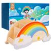 Lovely Wooden Rainbow Pen Container Multi-Compartment Pencil Case Desktop Stationery Organizer for School Office Gifts for Kids