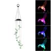 Solar Powered Hummingbird Wind Chime Lights Patio Garden Decoration Colorful Lights Hanging Outdoor