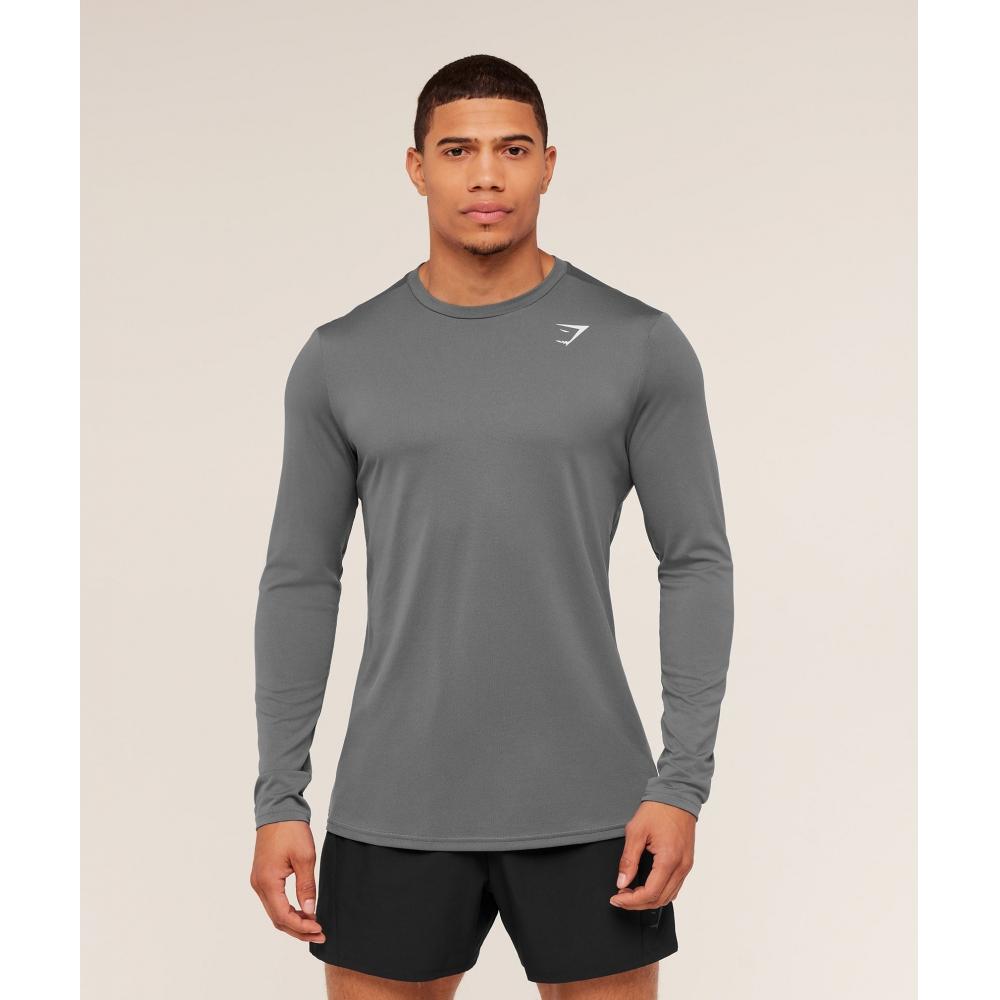 Gymshark Arrival Long Sleeve T shirT silhoueTTe Grey A2a1h Gbp4