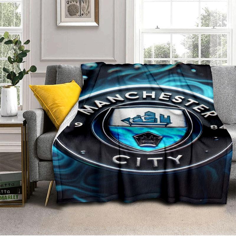 Couverture imprimée City Football Club Couvertures douces en flanelle pour canapé lit Cadeaux pour hommes femmes Couverture de pique-nique Cadeaux de Noël