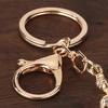 Zinc Alloy Keychain Pendant, Ballet Girl Shape Key Holder with Imitation Gemstones Rhinestones, Easy to Install Bag Charm