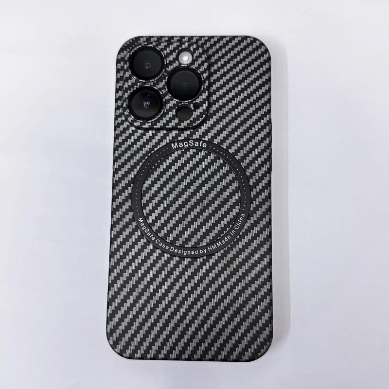 For Magsafe Magnetic Wireless Charging Carbon Fiber Texture Phone Case For iPhone 16 Pro Max 14 11 12 13 15 Pro Max Back Cover