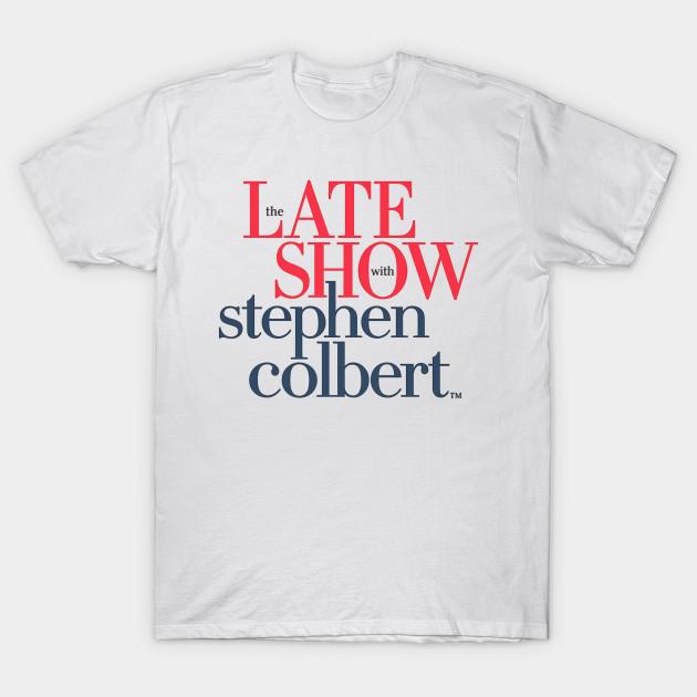 

Men Black Print T-shirt Late-Show-With-Stephen-Colbert No-Cut Transfer Paper Print Cotton Tshirt M