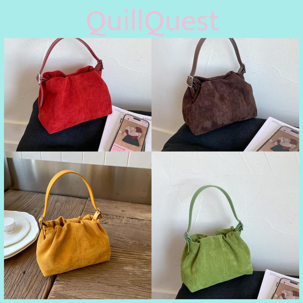 Small Shoulder Bag In Suede Material With Inner Phone Pocket For Fashionable Outings