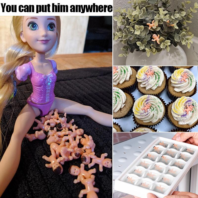 30/60 Stück Mini Plastikbabys Puppe Babyparty Gastgeschenke Gender Reveal Party Deko Zubehör Eiswürfelspiel Requisiten Spielzeug Geschenke für Gäste