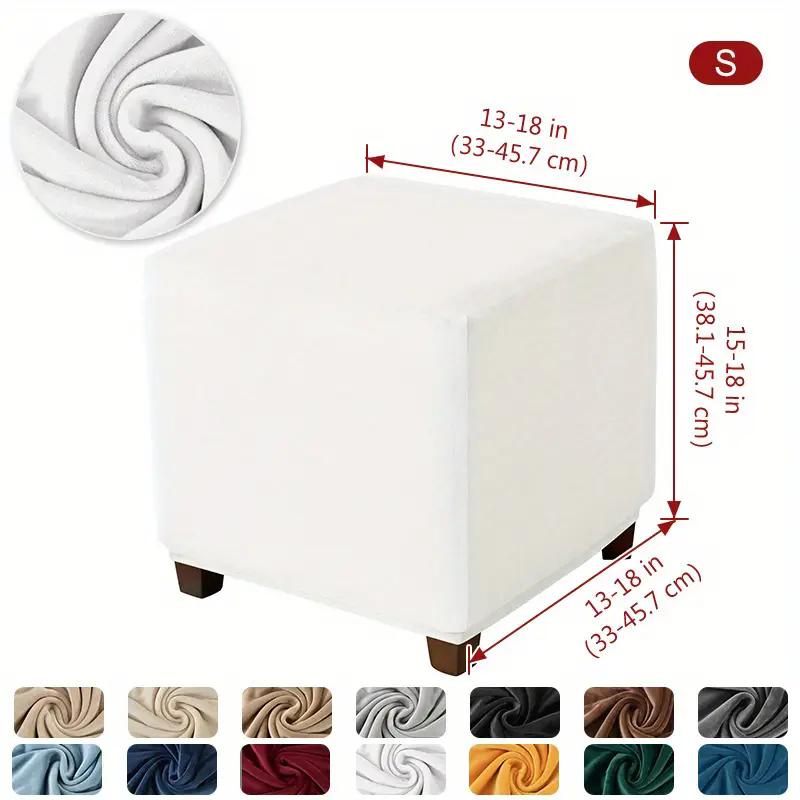 Premium 1PC Soft Velvet Ottoman Stool Cover Stretch Square Footstool Covers Living Room All-inclusive Footrest Slipcovers housse de pouf