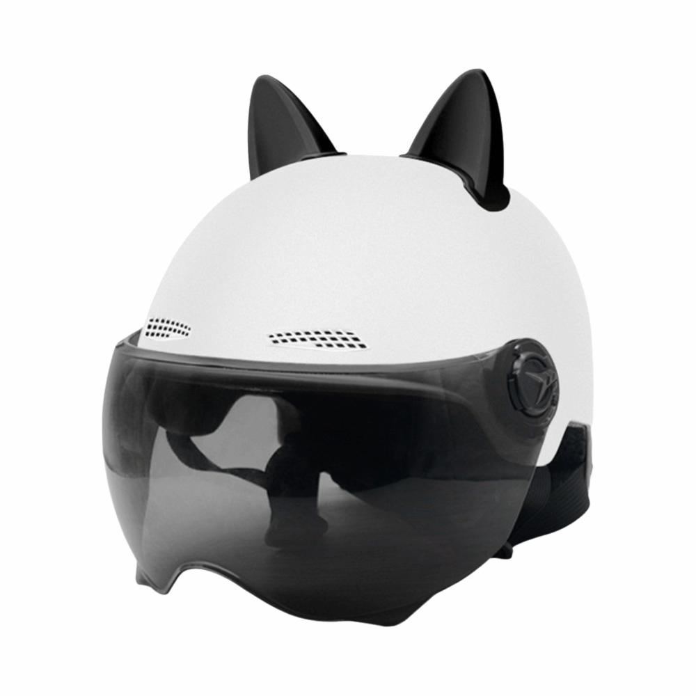Transparent Lens Motorcycle Helmet Adjustable Riding Helmet Protective Electric Car Helmet  Women A