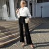 European & American Patchwork Gold Velvet High-Waisted Flare Pants for Women - 2023 Spring/Fall Collection