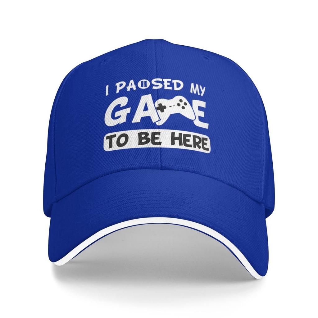 Ich habe mein Spiel pausiert, um hier zu sein Spielcontroller Baseballkappen Snapback Baseballmützen Atmungsaktiv Lässig Kappe Outdoor Unisex