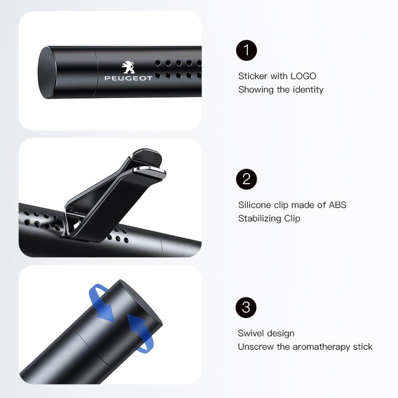 2026 Varm Bilklistremerke Bil Luftuttak Parfymeklips Duftspreder Tilbehør For Peugeot 206 307 308 3008 207 208 407 408 50