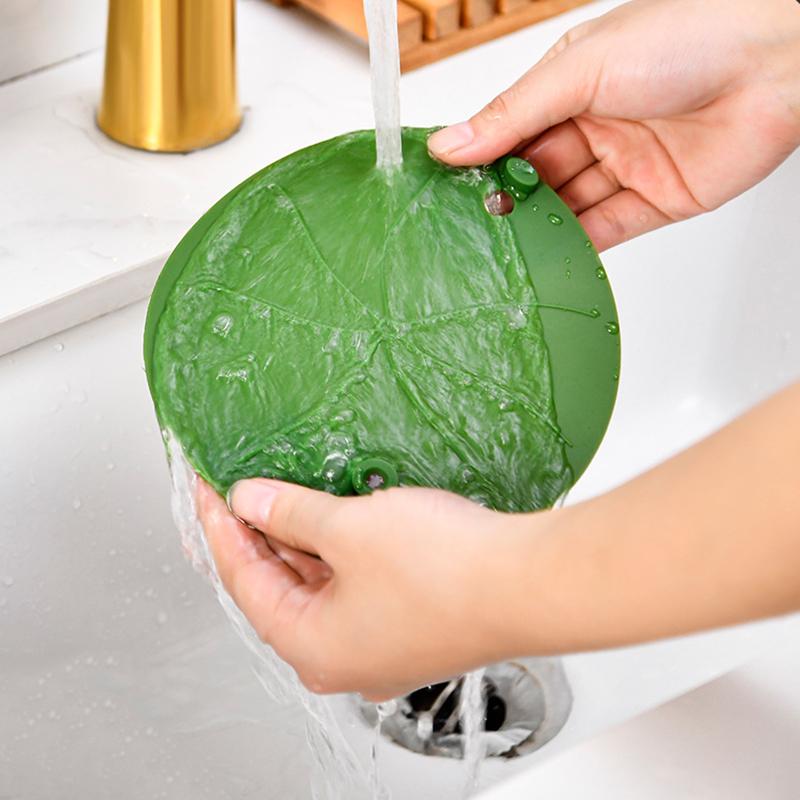 WTEMPO 1PC Green Lotus Leaf Shape Floor Drain Anti-odor Silicone Mat Sewer Anti-insect Plug Mat Bathroom Anti-odor Sealed Floor Drain Cover