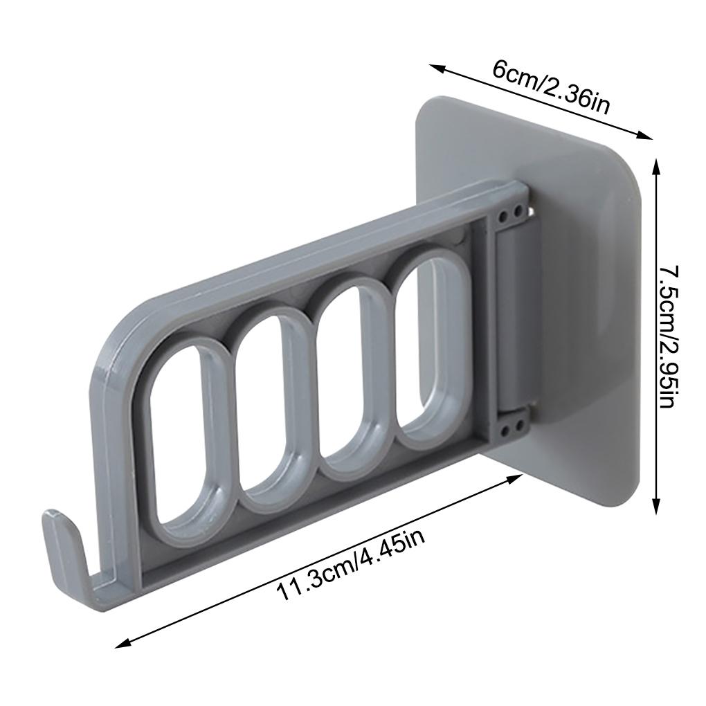 Nástěnný věšák na ručníky skládací 4 háčky Úložný prostor pro domácnost Závěsný věšák pro ložnici v koupelně