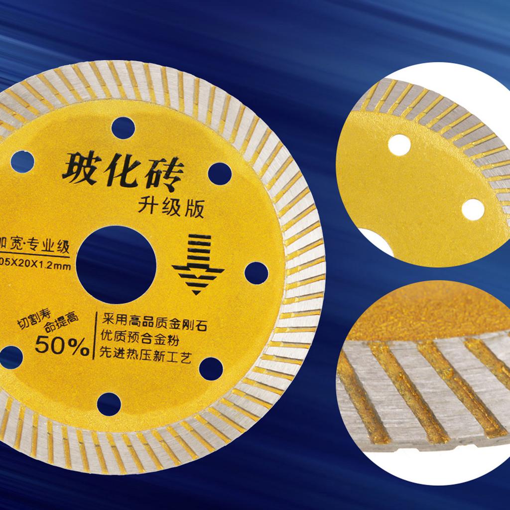 105x20x1.2mm Gold Diamond Saw Blade Cutting Disc for Concrete Granite Marble Tile Stone