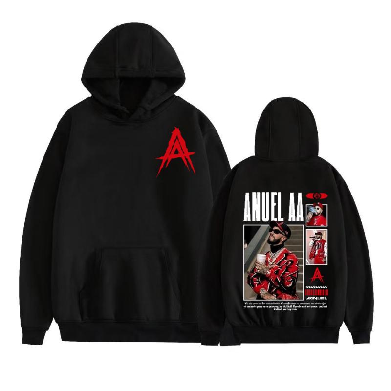 Rapper Anuel AA Real Hasta La Muerte 2026 Grafik Hoodie Herren Damen Mode Hip Hop Harajuku Pullover Langarm Sweatshirt Oberteile