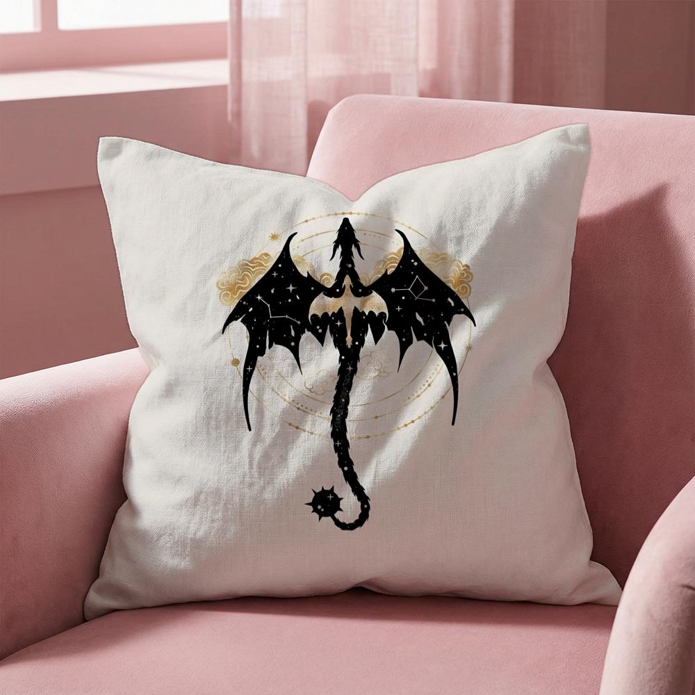 F-Fourth W-Wing Dragon Cushion Cover Multi-Scene Pillow Cover for Home & Car - Reversible, Soft & Durable for Daily Use