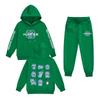 Kids' Long Sleeve Loose Pullover Letter Print Drawstring Hooded Sweatshirt Sweatpants Set
