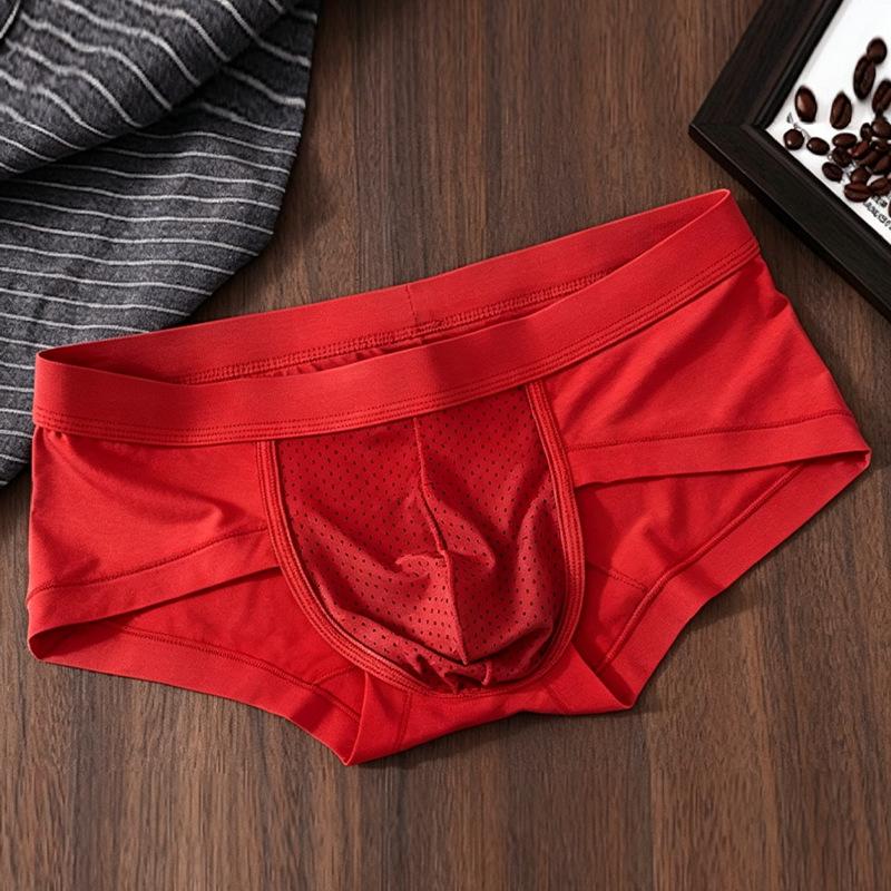 Men'S Briefs Mesh Breathable Underwear Youth U Convex Pouch Lingerie Underpants High Elastic Bikini Slip Homme String
