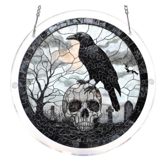 Halloween Acrylic Jigsaw Puzzle Suncatcher Stained Glass Style DIY Sun Catcher