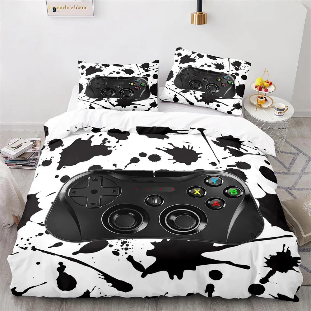 Comforter Colourful Gamepad Single Double Size Video Gamepad Pattern Boy For Bedroom Decor Polyester Comforter