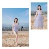 Dopamine Stunning Women's Three-Piece Plus Size Bikini Set with Long Skirt for Beach Vacation
