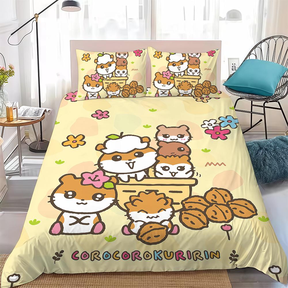 Coro Coro K-Kuririn Duvet Cover Set Home Style Bedding Soft Laundry Cotton Bed 3 Piece Set Student Dormitory Gift