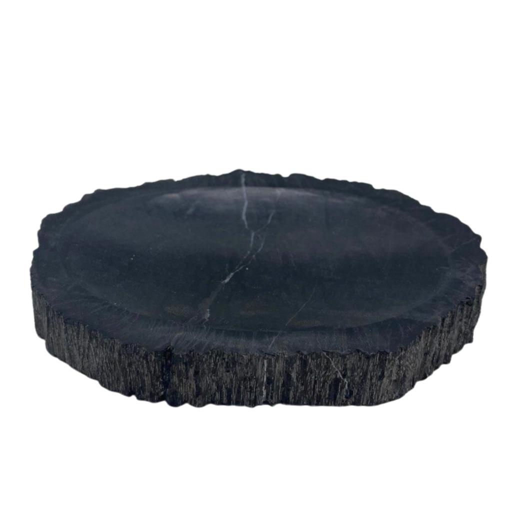 Black Soap Dish Petrified Wood