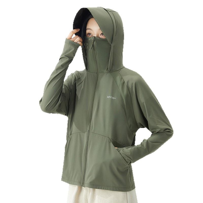 Big-name sunscreen clothing for women's 1011 summer breathable and quick-drying UV-proof skin clothing UPF10 + large brim sunscreen clothing