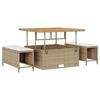 Ensemble 14 pièces de sofa de jardin avec coussins beige en poly rattan acacia, Sofa de jardin 2 places avec coussins beige 3363371
