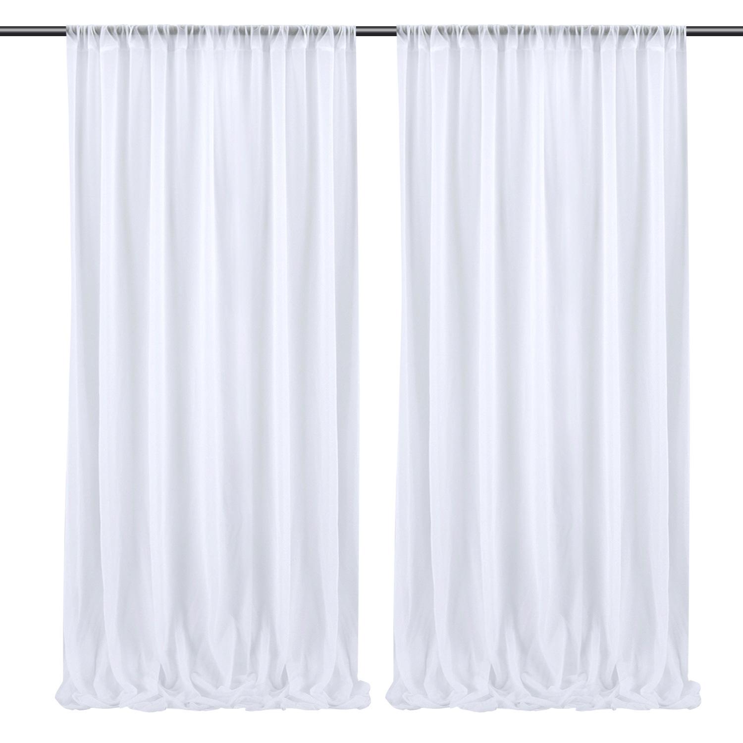 2 шт. 1,5x2,15 м шифоновая тюль цвета слоновой кости свадебный фон пряжа кристалл прозрачная ткань деревенский деревенский свадьба день рождения декор 2pcs белый