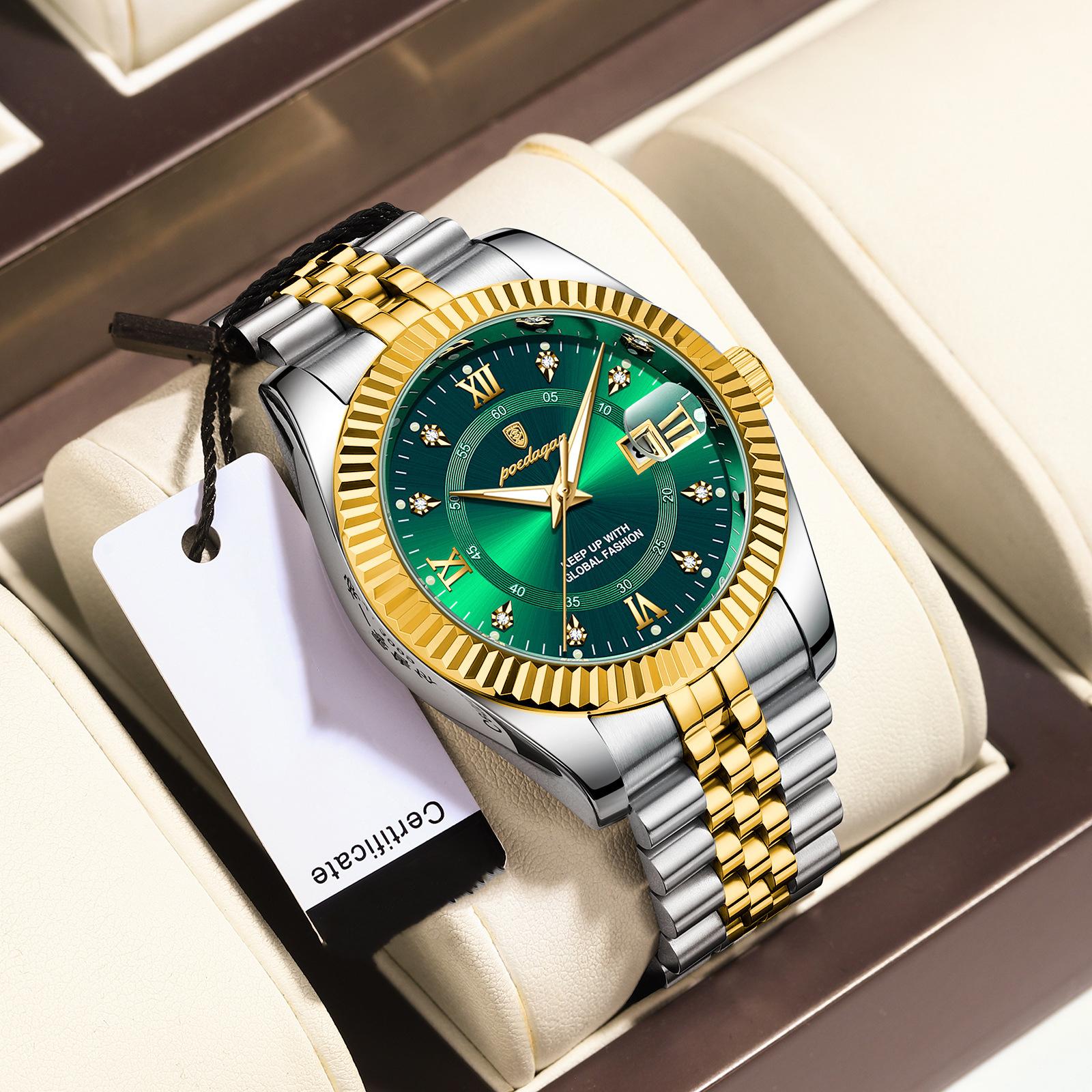 

Мужские кварцевые часы с большим циферблатом, водонепроницаемые, с ремешком из нержавеющей стали, повседневные, деловые, элегантные часы для мужчин