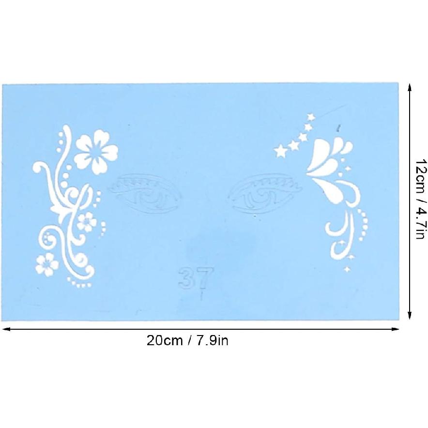 12 Pcs Reusable Face Painting Stencils, PET Body Tattoo Templates for Halloween Christmas Party, DIY Art Design, 20 X 12cm, Easy To Use and Clean