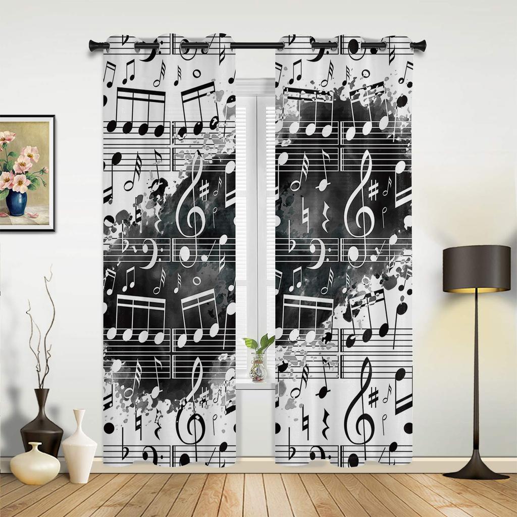 Bandana Paisley Black White Window Curtains Home Decoration Living Room Kid Drapes Cortinas Kitchen Bedroom Made Of Polyester Area Decor