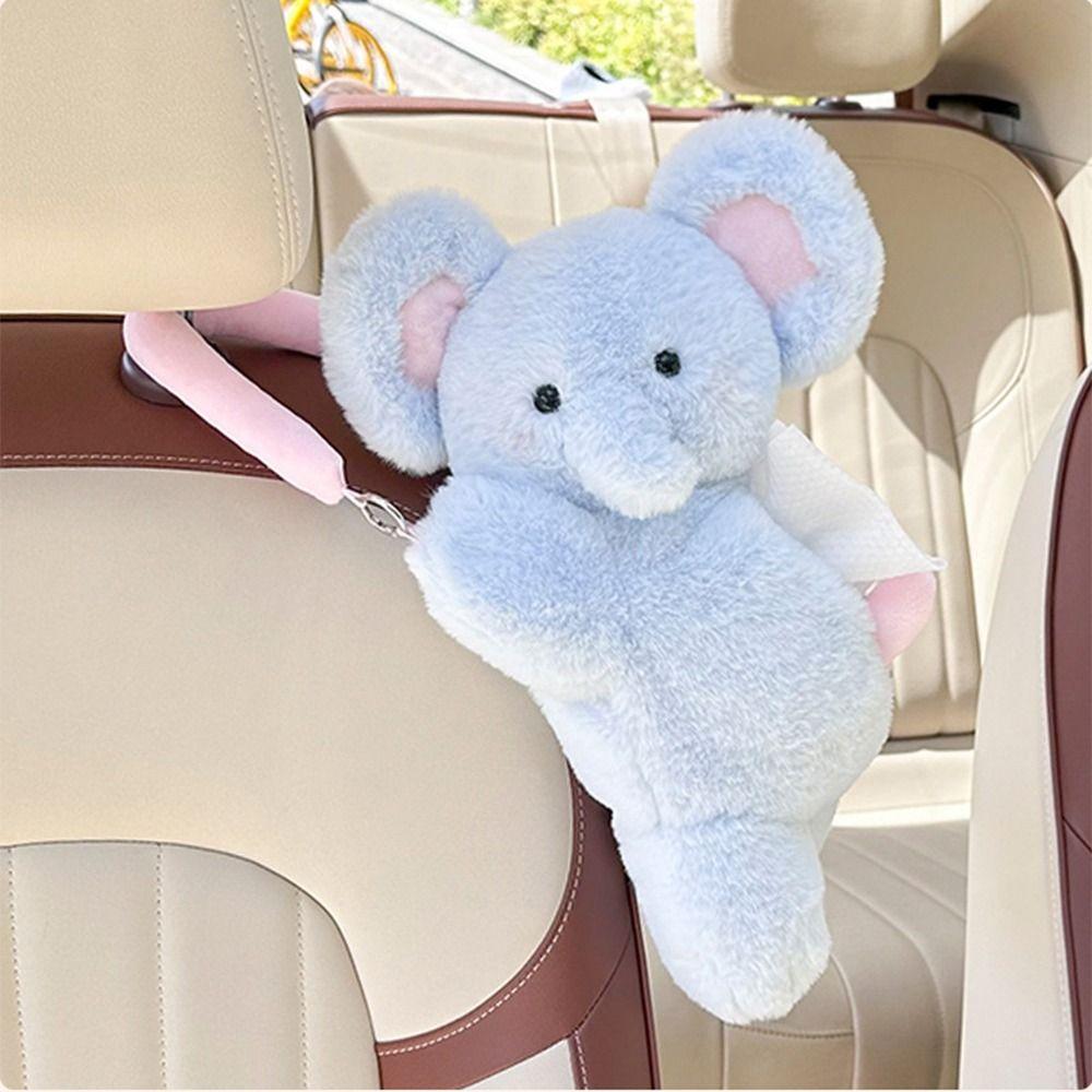 Animal Shape Elephant Car Seat Tissue Box Soft Wall Hanging Napkin Dispenser  Auto Accessories