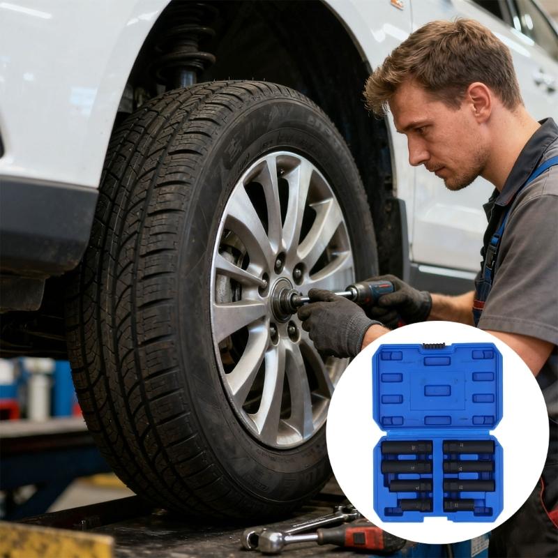 Economical Tire Nut Removal Tool Chromoly Steel Wrenches For 5/8 to 45/64 Inch Nut Easy Portability and Quick Emergency Repairs